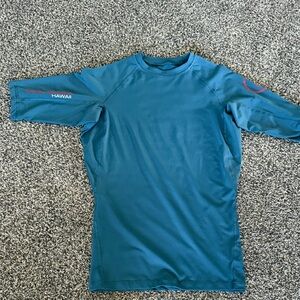 Volcom Men's Teal Short Sleeve Rash Guard Swim Shirt